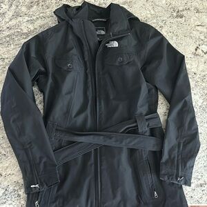 North face black rain jacket